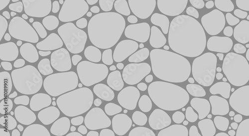 Seamless Grey Pebble Pattern Background, Organic Stone Texture, Natural Abstract