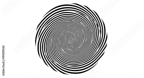 Optical Illusion Swirl Pattern: Hypnotic Spiral Effect with Black and White Lines