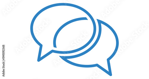 Speech Bubbles Icon Simple Blue Vector Illustration