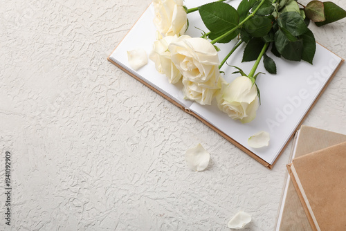 Beautiful white roses with ...