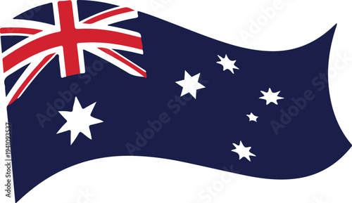 Waving flag of australia vector illustration