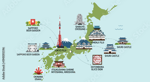 Japan Travel Map: Famous Landmarks and Destinations