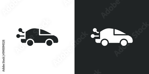 Smart car icon representing autonomous driving and connected vehicle technology for modern transportation solution. Filled single symbol. Flat style sign. Solid glyph vector illustration