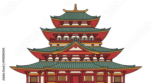 Traditional Japanese Pagoda Temple Architecture, Cultural Landmark, Asian Heritage