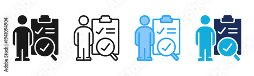 Self Assessment icon set multiple style collection