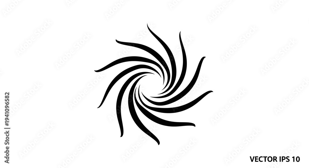 Fototapeta premium Black swirl graphic design element.