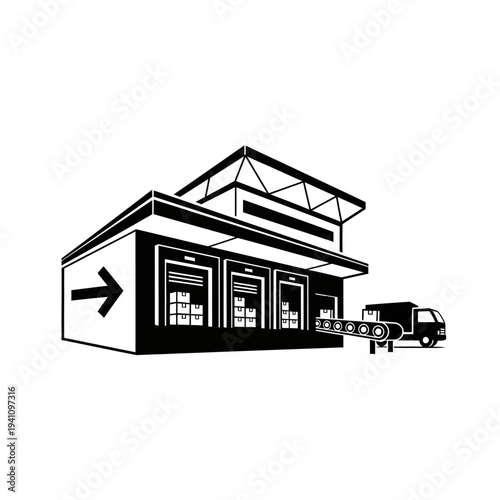 Delivery man standing beside truck.