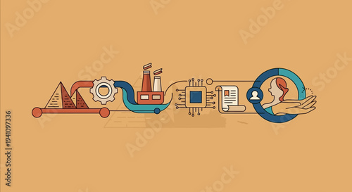 Egyptian Hieroglyphic Symbols and Icons.