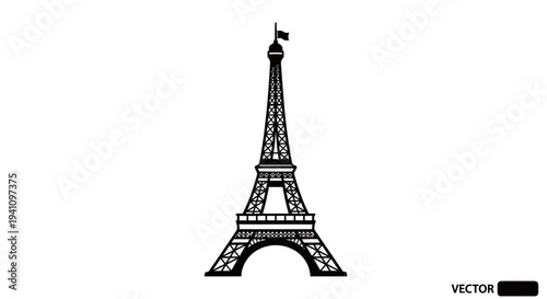 Eiffel Tower iconic iron structure Paris.