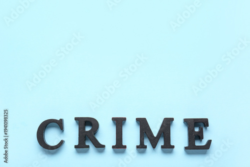 Word CRIME on light background