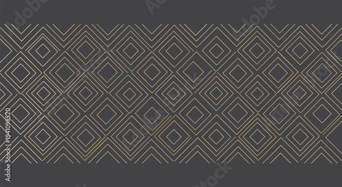 Luxury seamless gold geometric diamond pattern on a dark grey background for premium design and elegant wallpaper.
