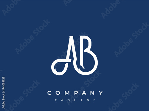 Company logo template with modern stylish lettering and tagline