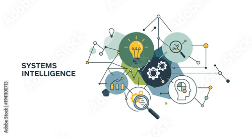 Systems intelligence concept with icons.