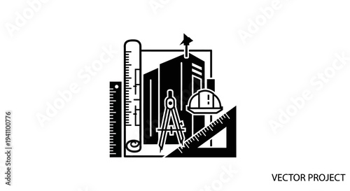 Vector graphic of construction tools.