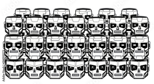 Robot Skulls Pattern