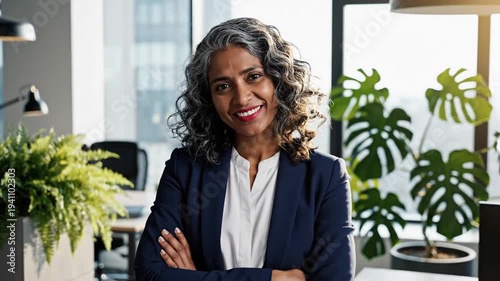 Confident businesswoman in office.