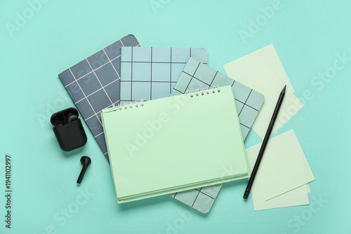 Notebooks with pencil and e...