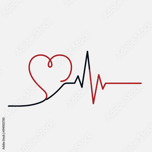 Heart Rate Line Medical Symbol Illustration.