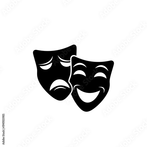 Theatrical comedy and tragedy masks.
