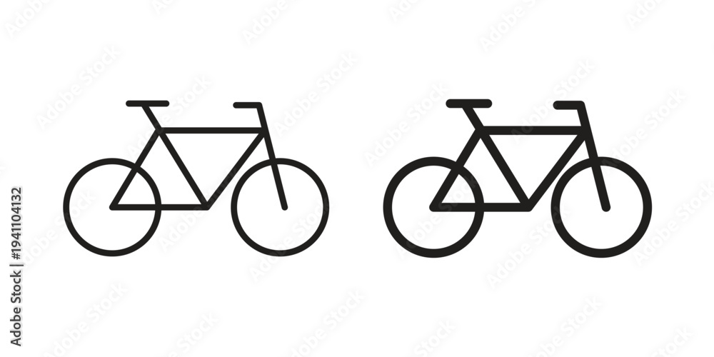 Φωτογραφία Bicycle icon, line pictogram on white.
