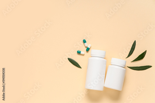 Blank plastic vitamin bottl...