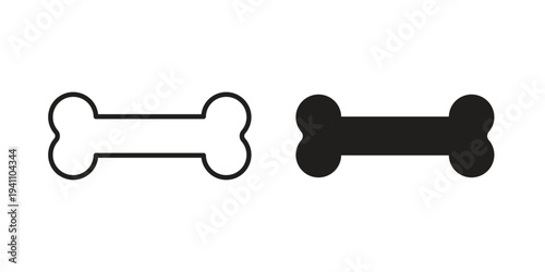 Bones icon, line pictogram on white.