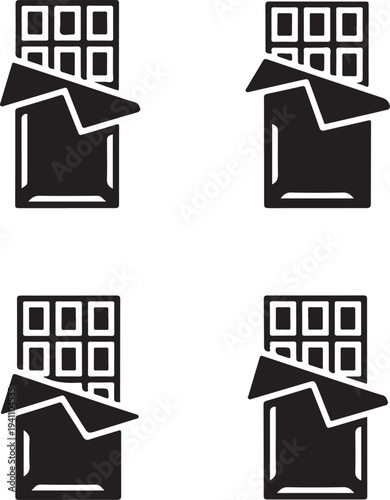 set of chocolate bar icon vector illustration isolated on white background