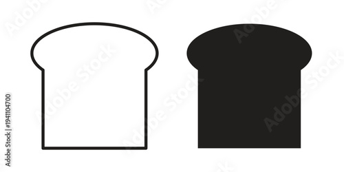 Bread loaf icon, line pictogram on white.
