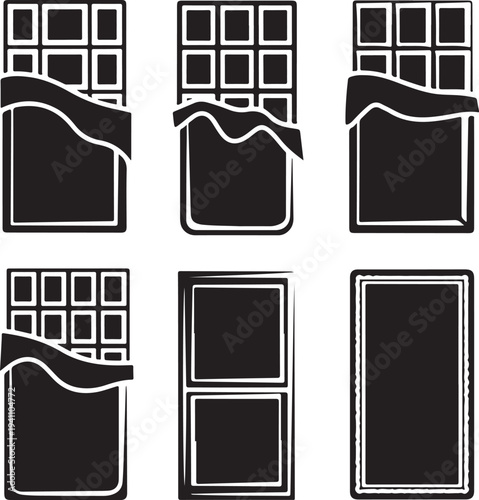 set of chocolate bar icon vector illustration isolated on white background