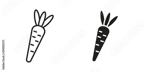 Carrot icon, line pictogram on white.