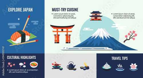 Explore Japan: Sushi, Mount Fuji, Torii Gate, Bullet Train, Culture & Cuisine
