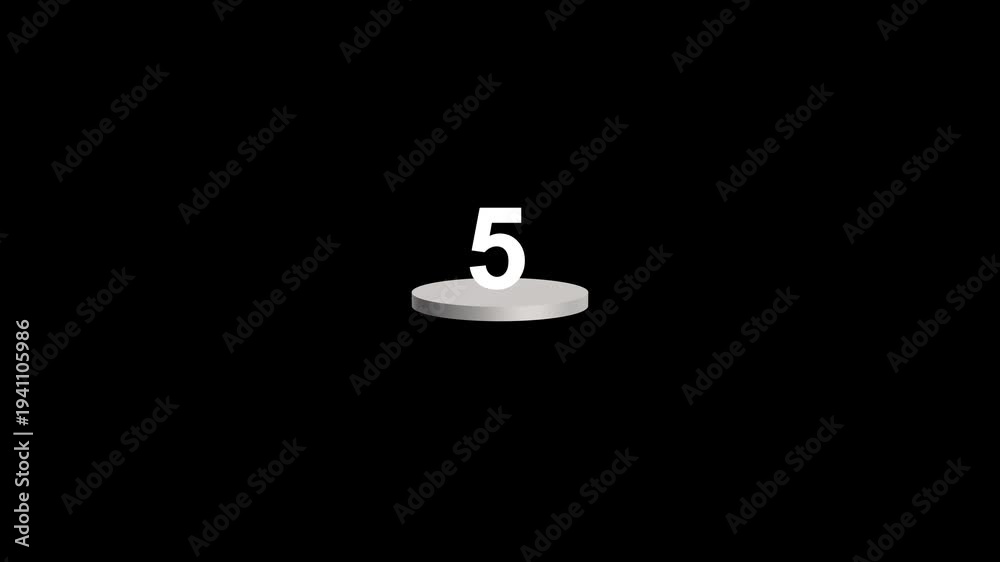 Minimalistic Countdown Timer Animated Number Seven Rotating on Circular ...