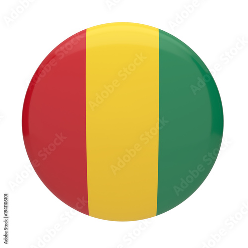 Free Download Guinea flag icon button with red yellow and green tricolor isolated on white 3d - GFXLoad