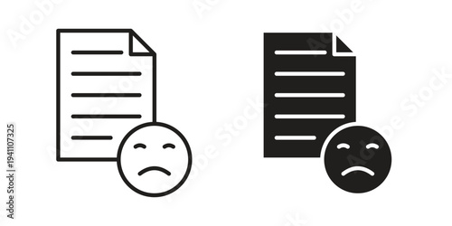 Complaint icon, line pictogram on white.