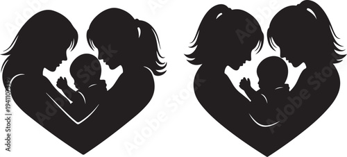 Loving Family Silhouettes Embracing Heartfelt Moments Together Always