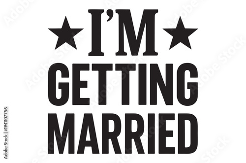 WebExcited couple announcement with I'm getting married text and stars