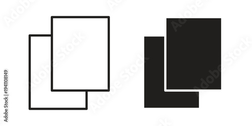 Copy icon, line pictogram on white.