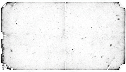 Black white xerox paper texture, worn-out edges, dirt specks, analog noise grain, distressed overlay effect
