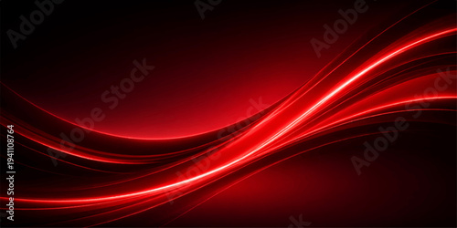 A dynamic red abstract wave background featuring artistic light curves and flowing lines for a modern motion texture wallpaper design