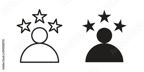 Customer loyalty icon, line pictogram on white.