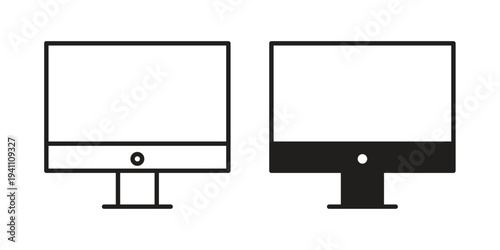 Desktop icon, line pictogram on white.