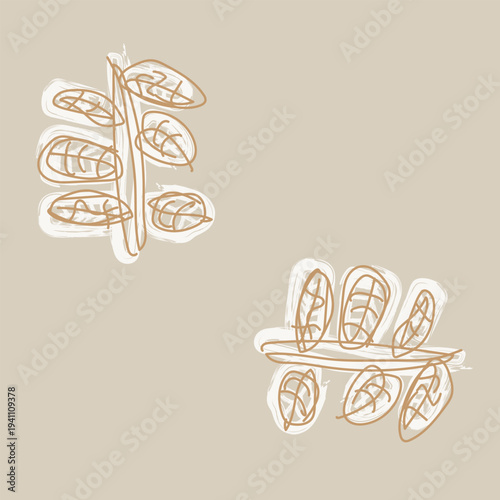 Botanical Pattern Design Abstract Leaves For Fashion Textiles