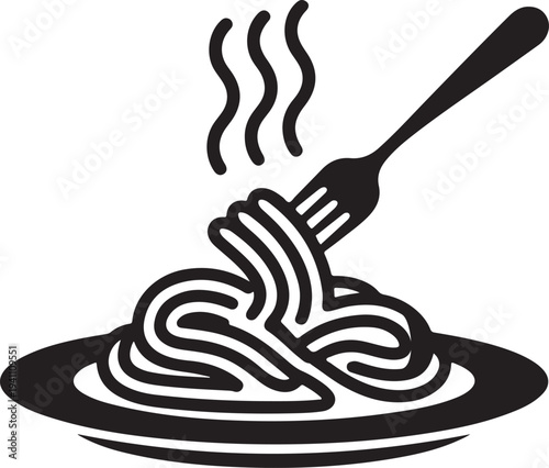 set of spaghetti plate icon vector illustration isolated on white background