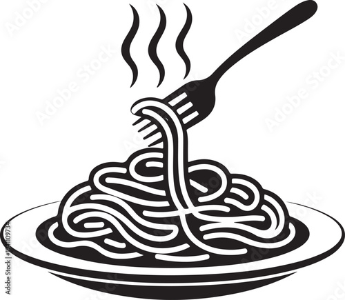 set of spaghetti plate icon vector illustration isolated on white background