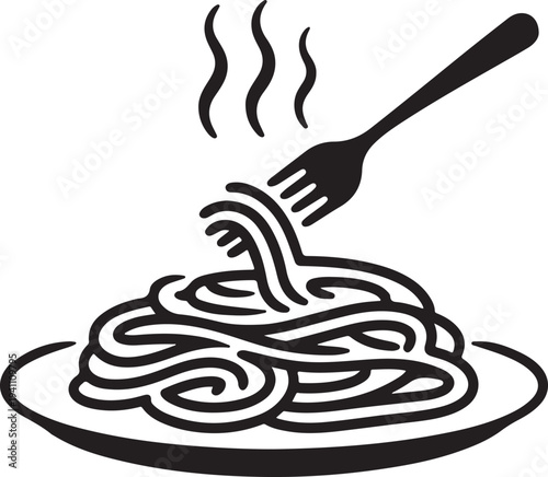 set of spaghetti plate icon vector illustration isolated on white background