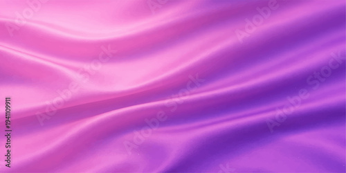 A luxurious wave of smooth pink and purple silk fabric creates a soft flowing satin texture with violet light curves for a high-end textile backdrop design