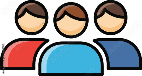 “Teamwork and Community Icon – Group of People, Collaboration, Social Network and Diversity Concept”