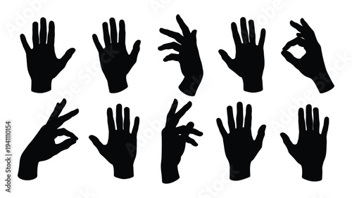 A collection of various hand signs and gestures