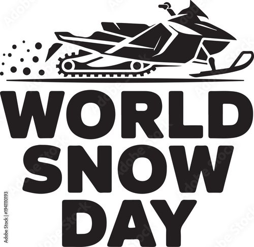 Snowmobile solid icon, World snow day concept, Motor sled sign. Vector black silhouette. with white background 2