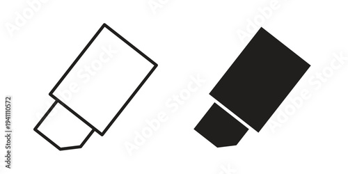 Eraser icon, line pictogram on white.